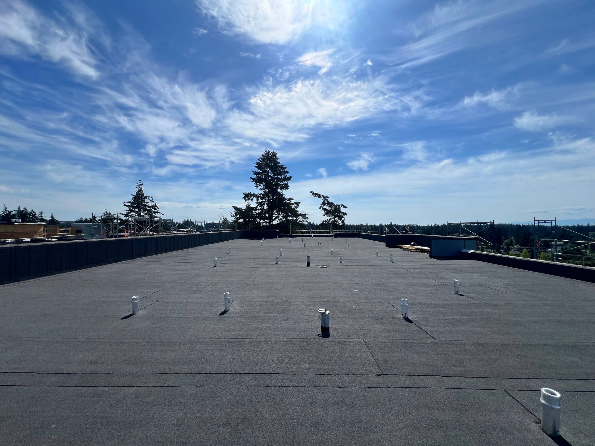Completed commercial flat roof by Kozak Roofing